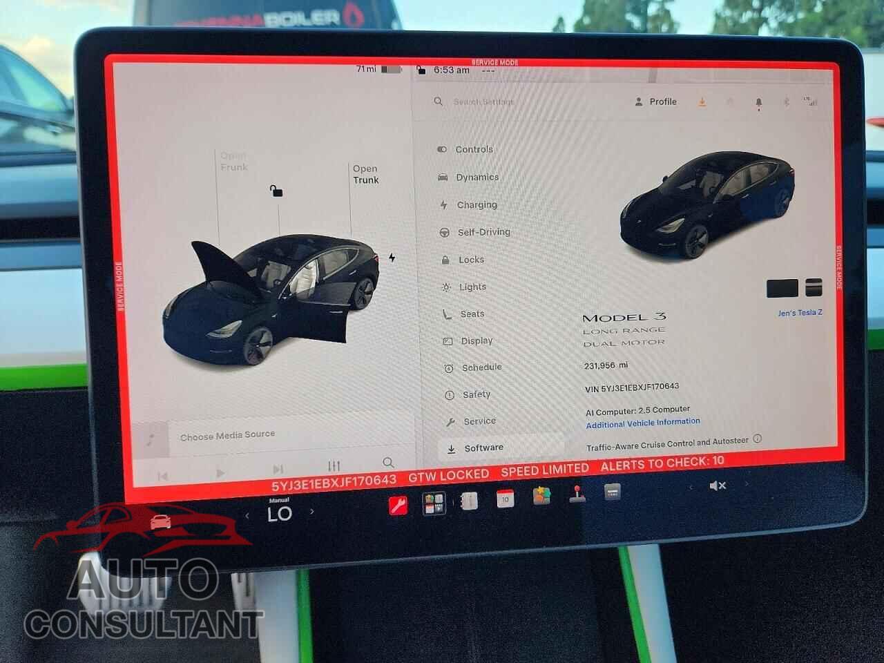 TESLA MODEL 3 2018 - 5YJ3E1EBXJF170643