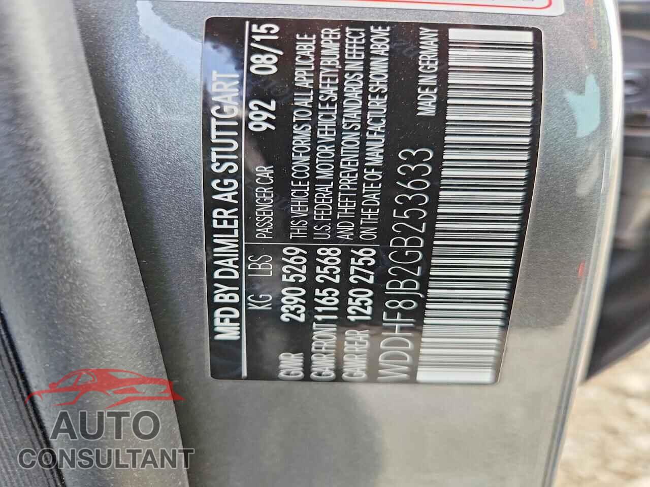 MERCEDES-BENZ E-CLASS 2016 - WDDHF8JB2GB253633