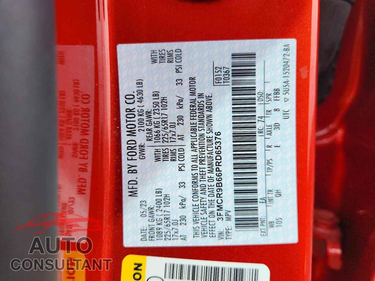 FORD BRONCO 2023 - 3FMCR9B66PRD65376