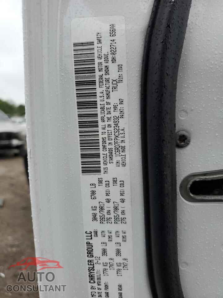 DODGE RAM 1500 2012 - 1C6RD7FPXCS234932