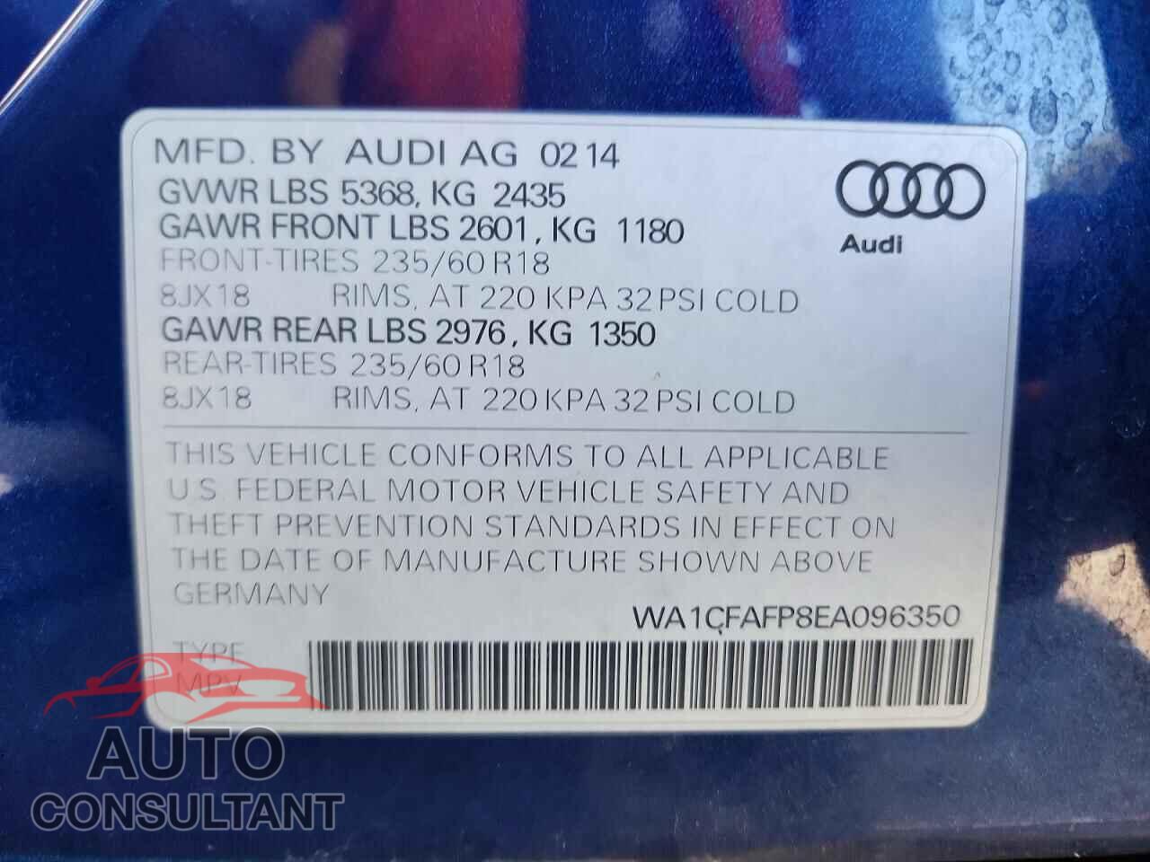 AUDI Q5 2014 - WA1CFAFP8EA096350