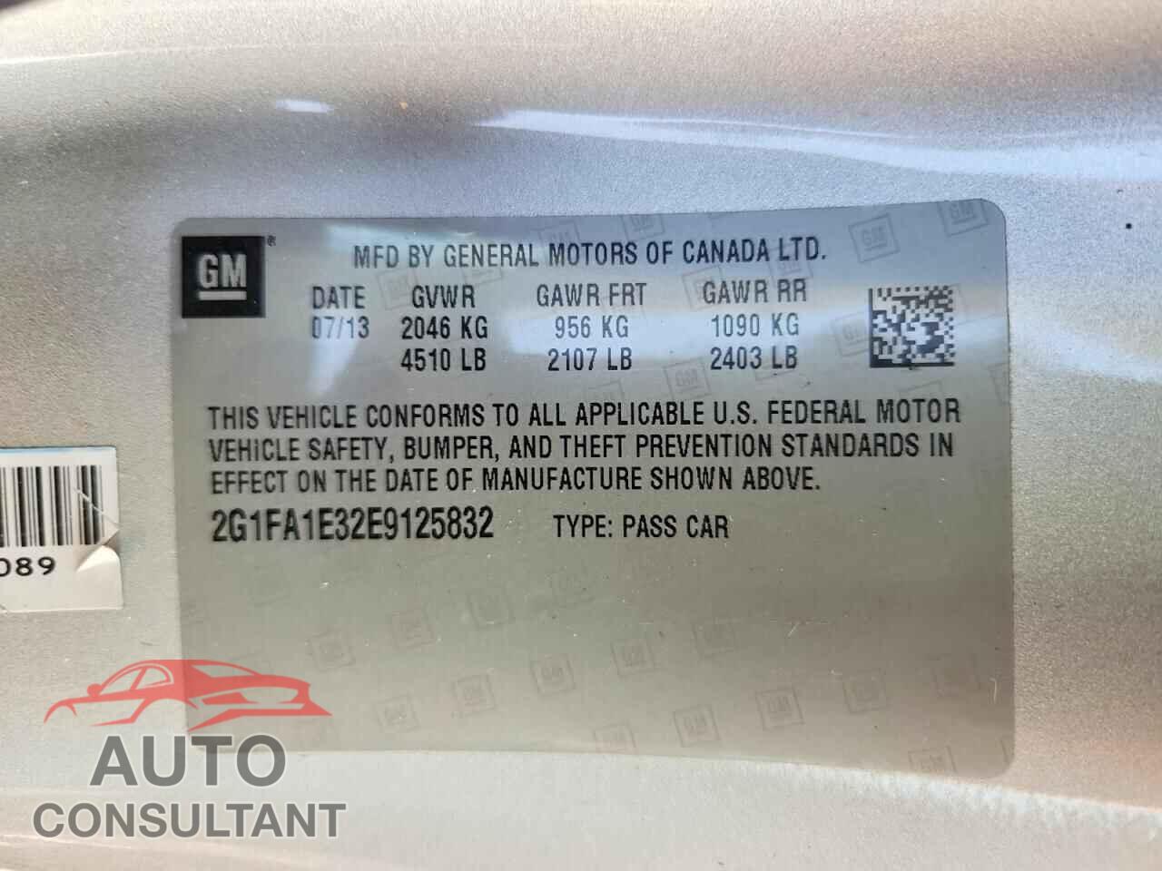 CHEVROLET CAMARO 2014 - 2G1FA1E32E9125832