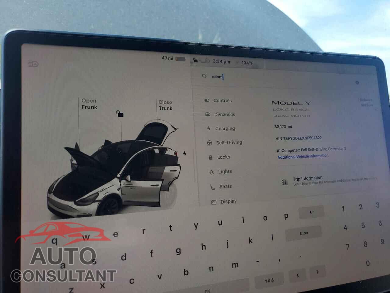 TESLA MODEL Y 2022 - 7SAYGDEEXNF504822
