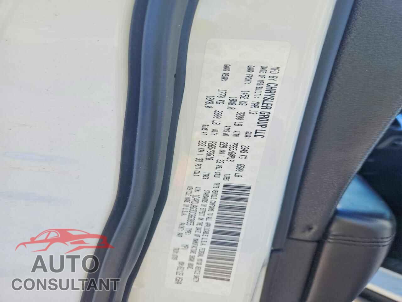 DODGE DURANGO 2013 - 1C4RDJAG3DC663855