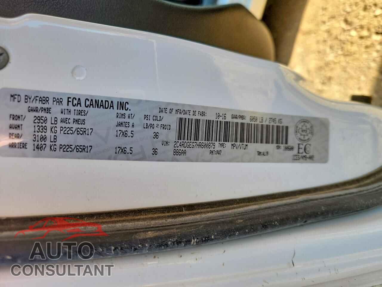 DODGE CARAVAN 2017 - 2C4RDGEG7HR600879