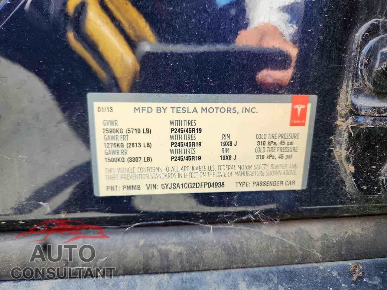 TESLA MODEL S 2013 - 5YJSA1CG2DFP04938