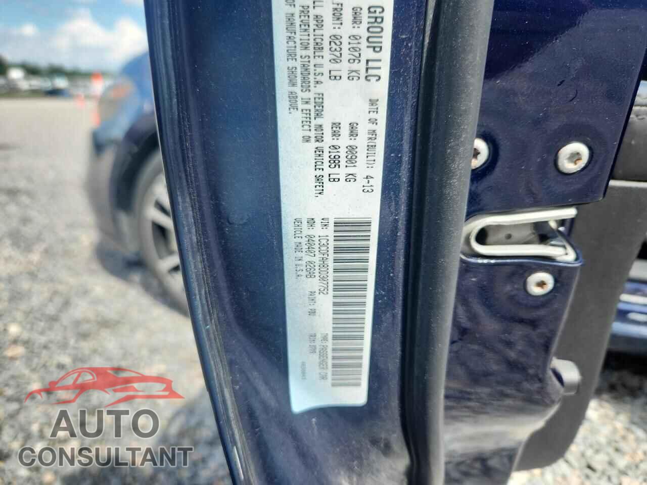 DODGE DART 2013 - 1C3CDFAH8DD307752