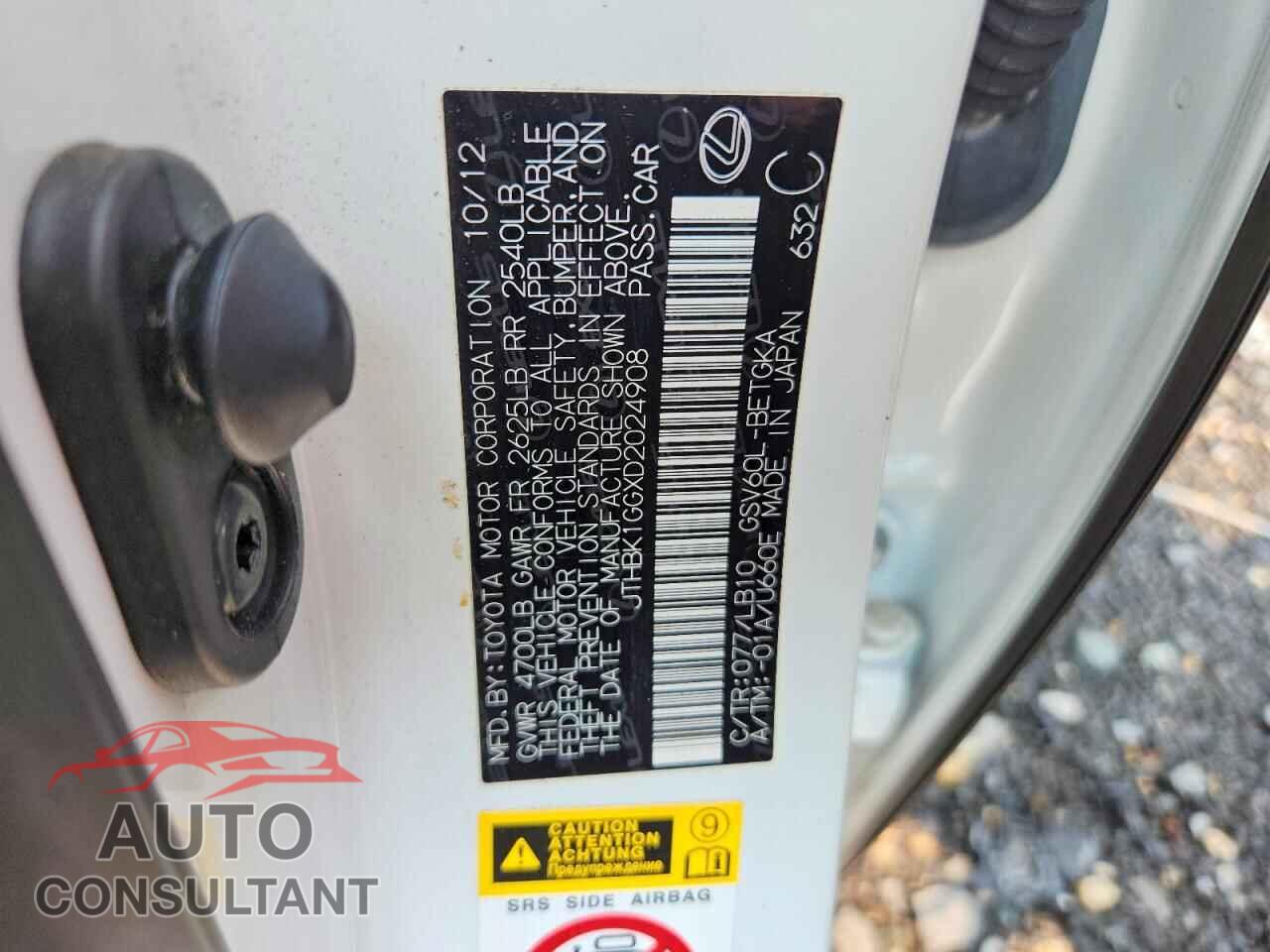 LEXUS ES350 2013 - JTHBK1GGXD2024908