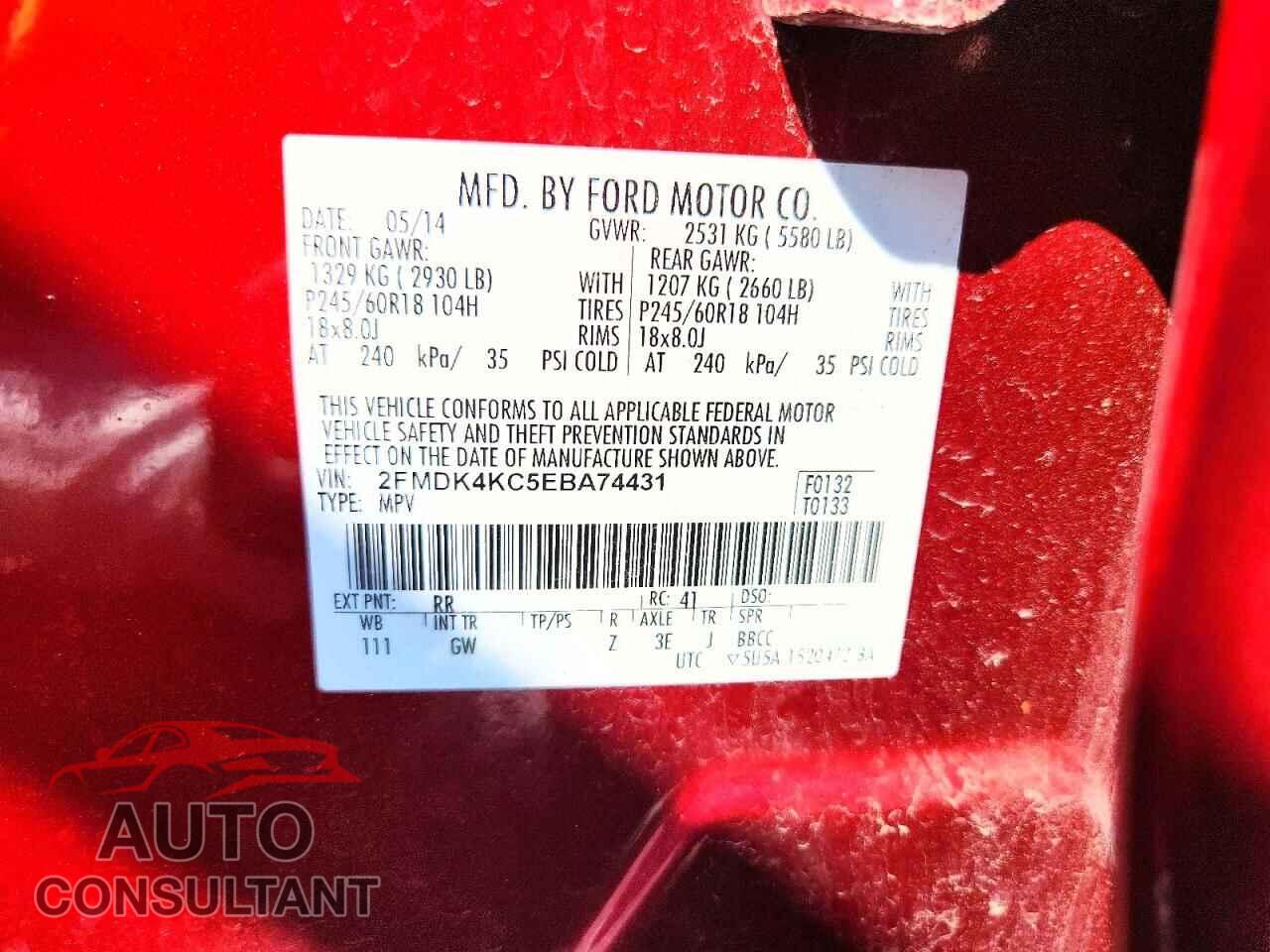 FORD EDGE 2014 - 2FMDK4KC5EBA74431