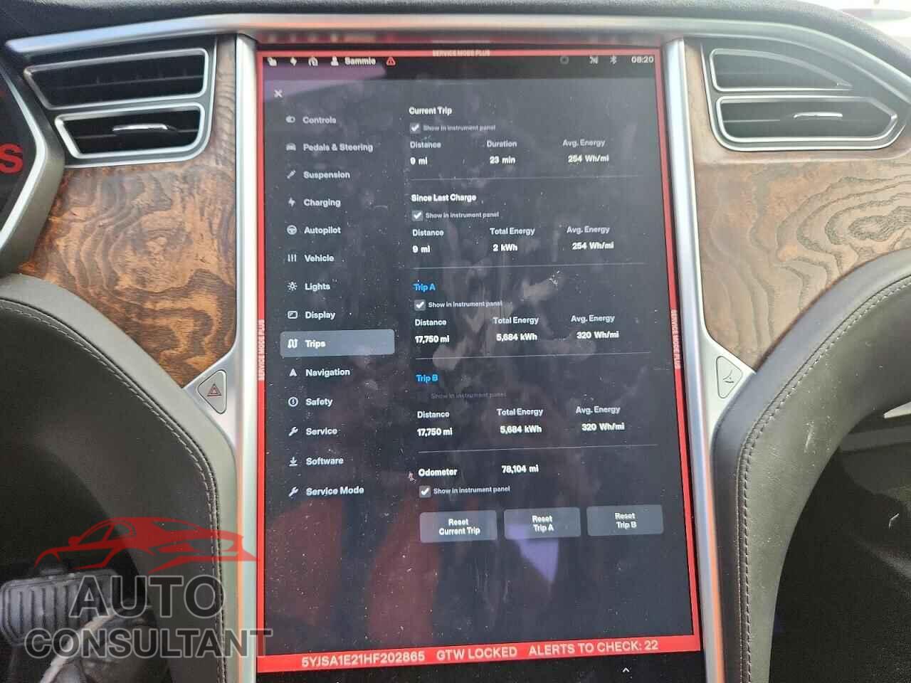 TESLA MODEL S 2017 - 5YJSA1E21HF202865