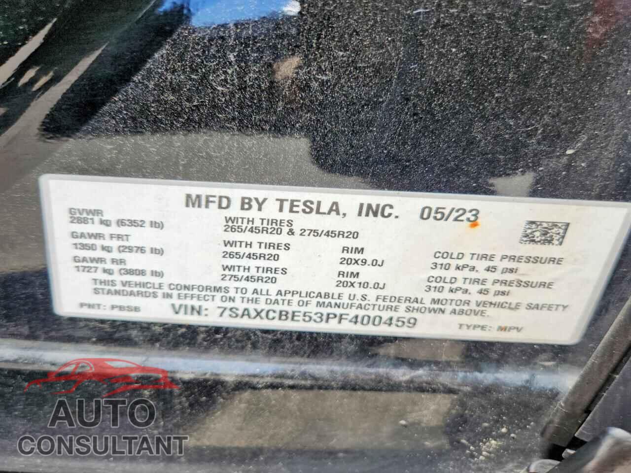 TESLA MODEL X 2023 - 7SAXCBE53PF400459