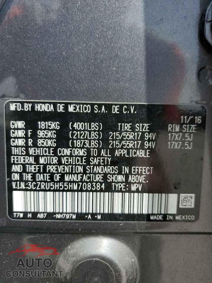 HONDA HR-V 2017 - 3CZRU5H55HM708384