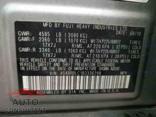 SUBARU OUTBACK 2011 - 4S4BRBLC1B3336298