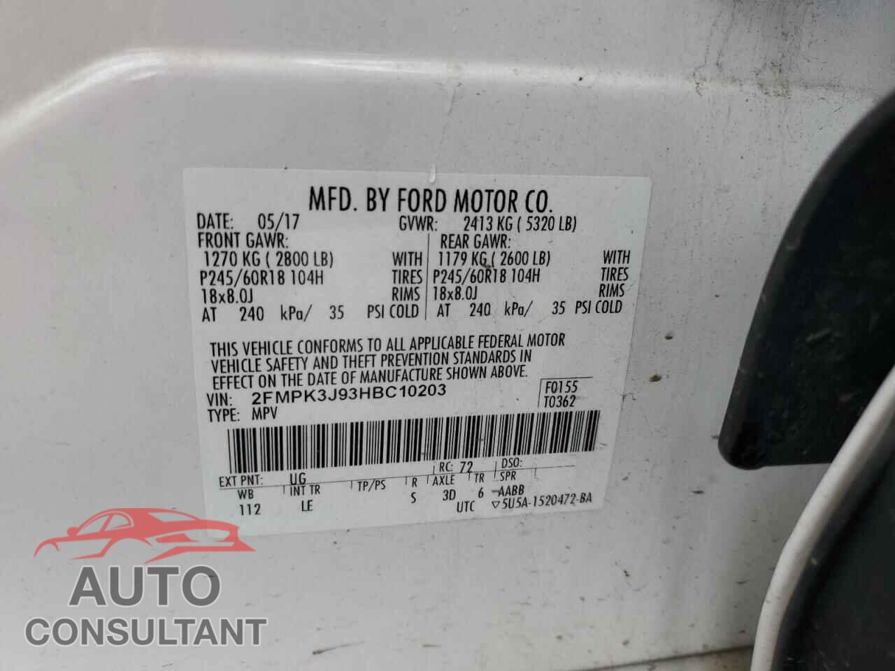 FORD EDGE 2017 - 2FMPK3J93HBC10203