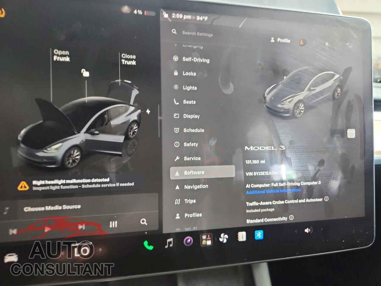 TESLA MODEL 3 2022 - 5YJ3E1EA0NF286866