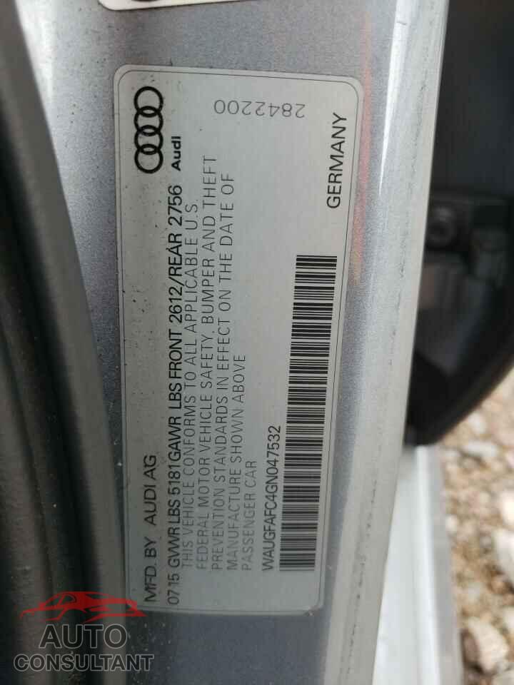 AUDI A6 2016 - WAUGFAFC4GN047532