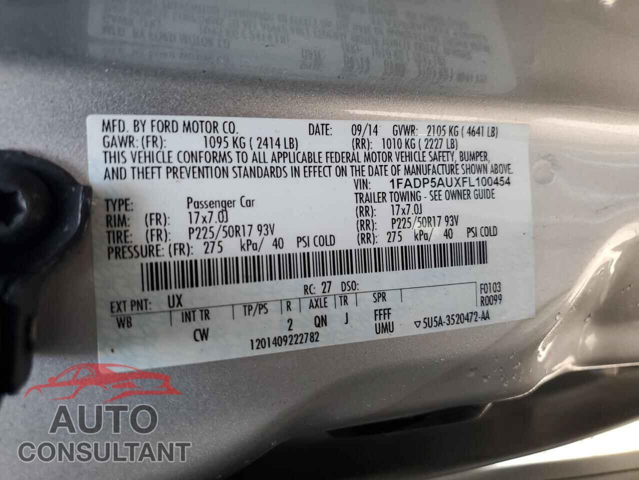 FORD CMAX 2015 - 1FADP5AUXFL100454