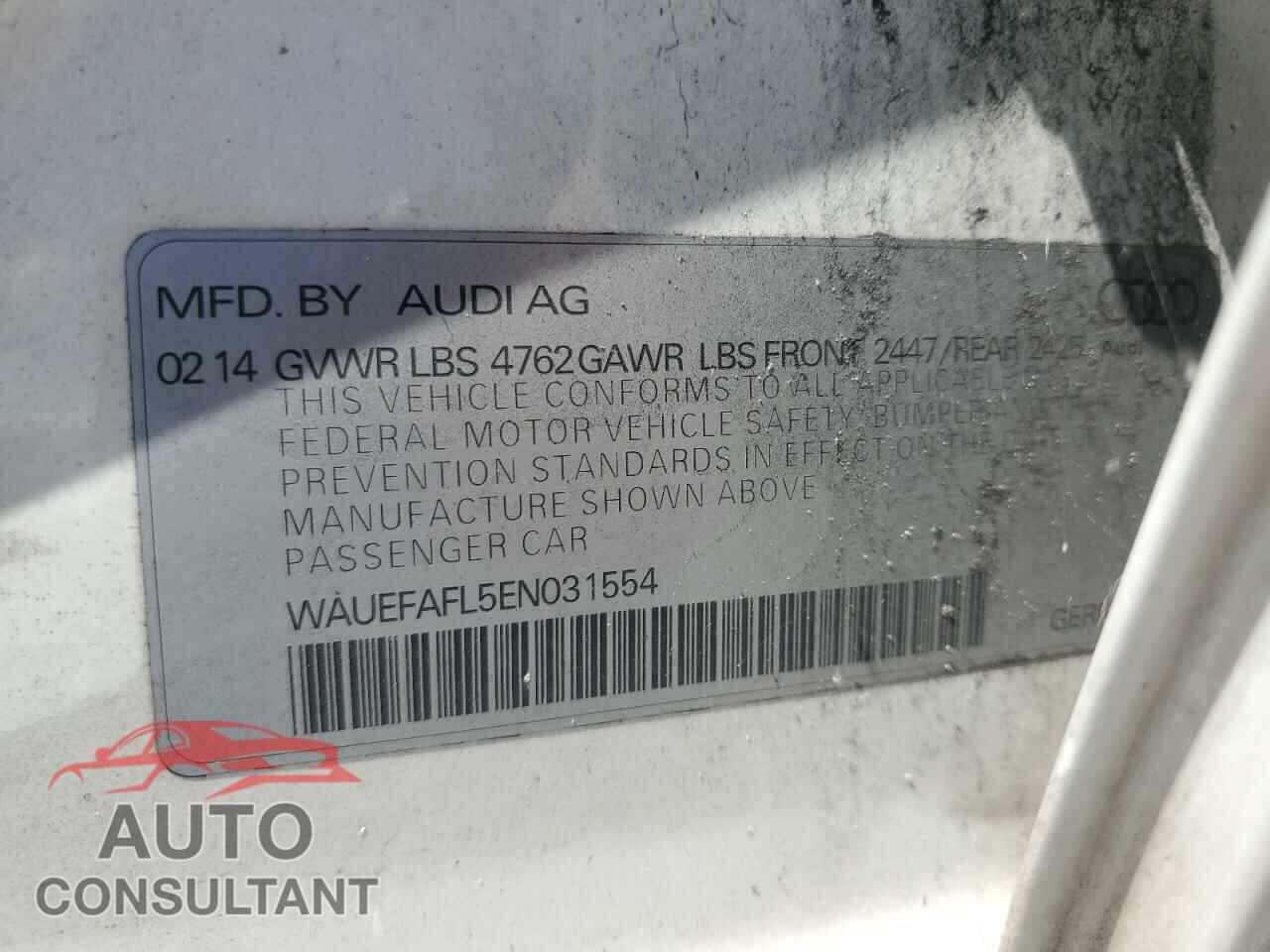 AUDI A4 2014 - WAUEFAFL5EN031554