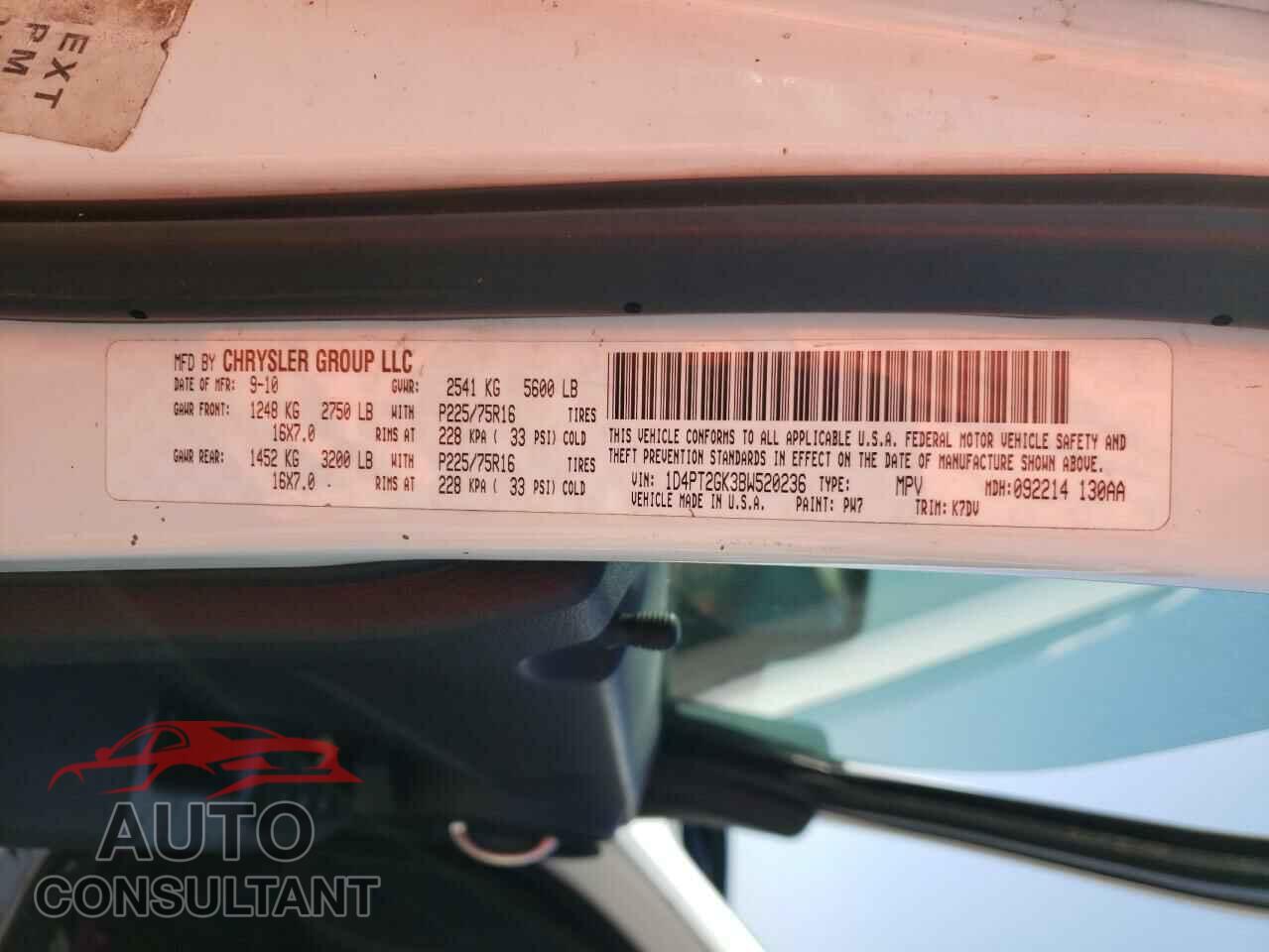 DODGE NITRO 2011 - 1D4PT2GK3BW520236