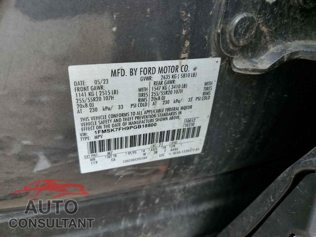 FORD EXPLORER 2023 - 1FMSK7FH9PGB18800