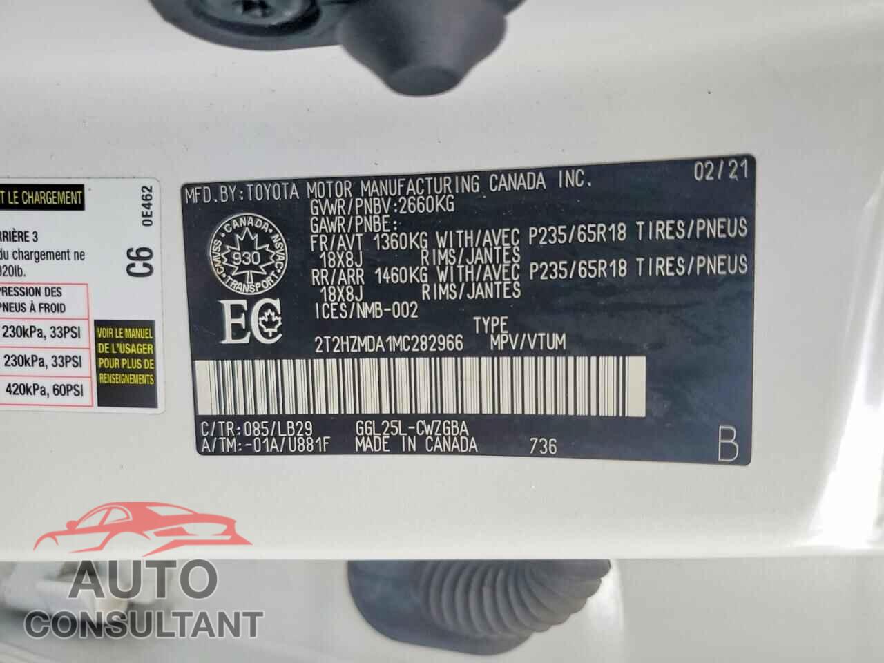 LEXUS RX350 2021 - 2T2HZMDA1MC282966
