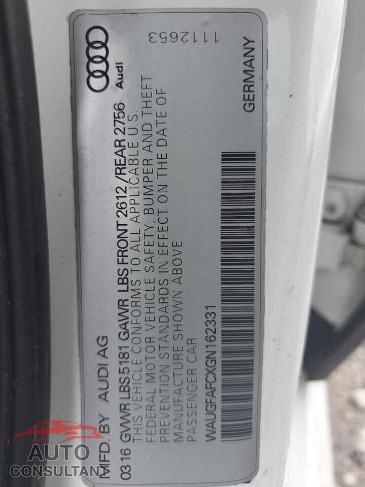 AUDI A6 2016 - WAUGFAFCXGN162331