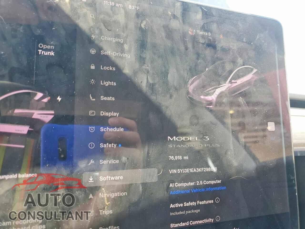 TESLA MODEL 3 2019 - 5YJ3E1EA3KF298618