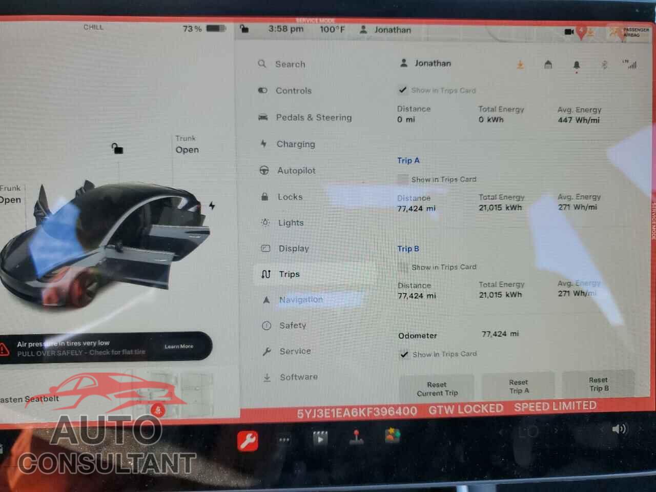 TESLA MODEL 3 2019 - 5YJ3E1EA6KF396400
