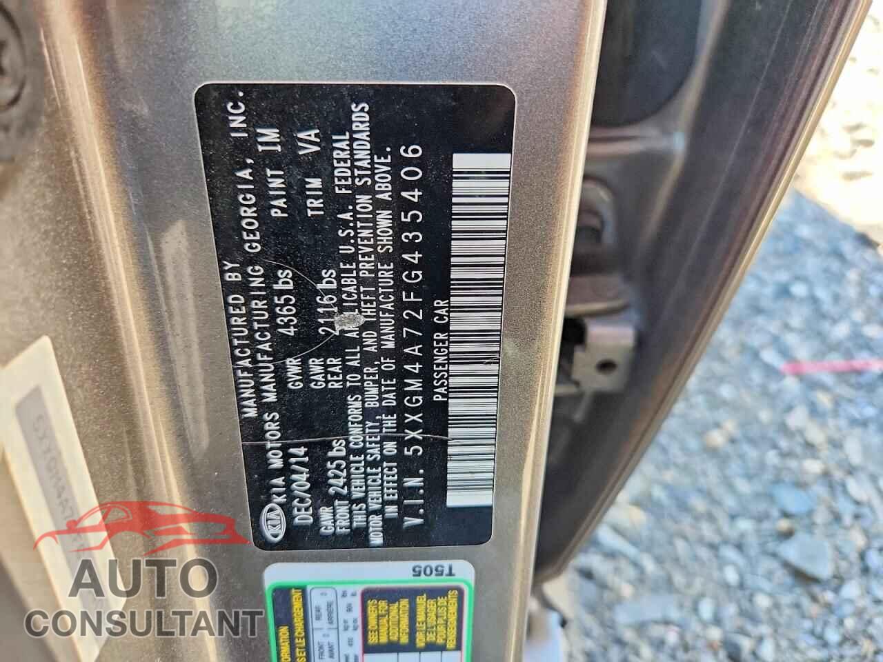 KIA OPTIMA 2015 - 5XXGM4A72FG435406
