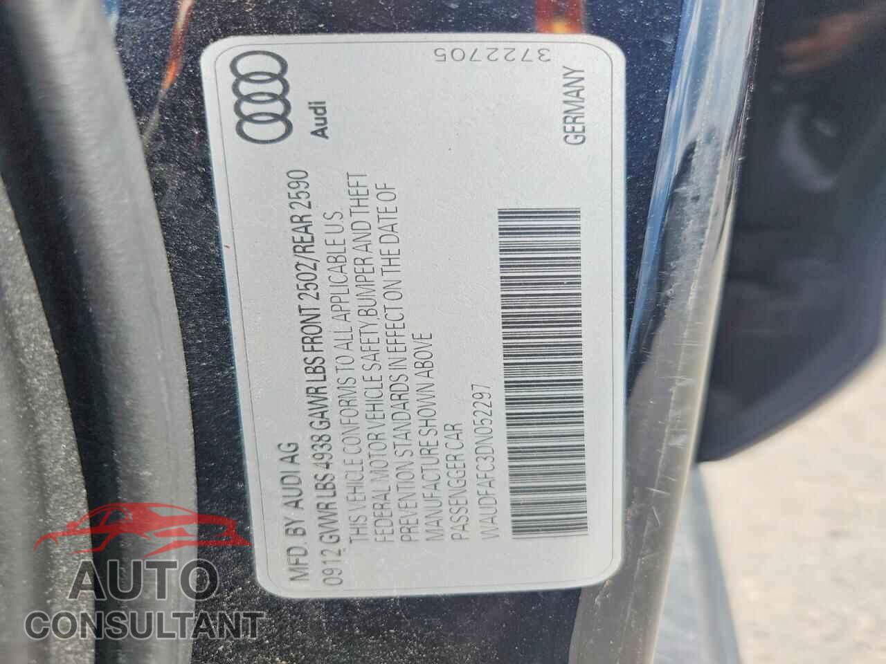 AUDI A6 2013 - WAUDFAFC3DN052297