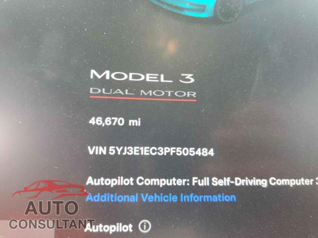 TESLA MODEL 3 2023 - 5YJ3E1EC3PF505484