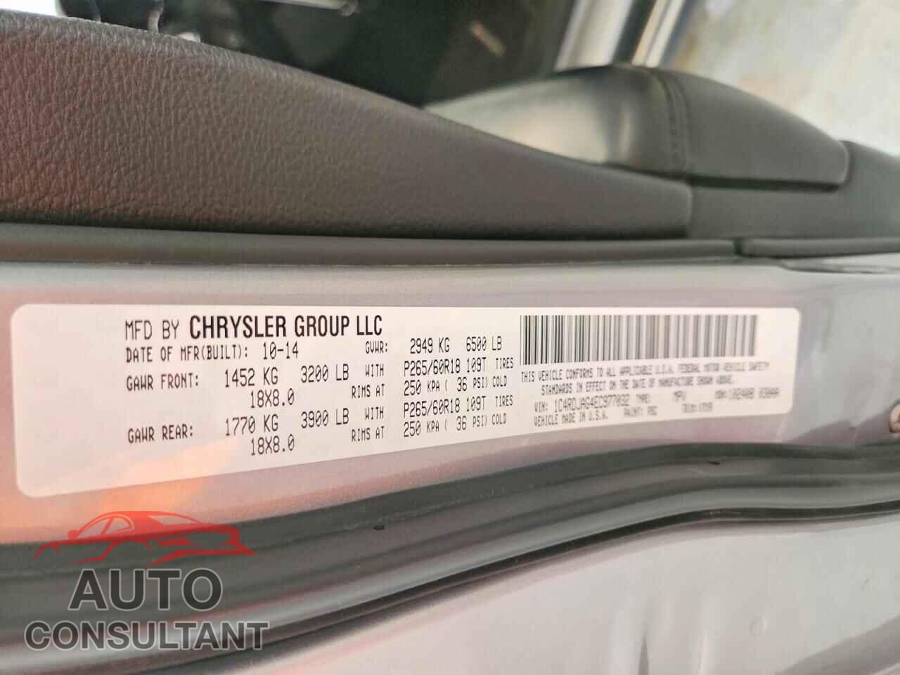 DODGE DURANGO 2014 - 1C4RDJAG4EC977032