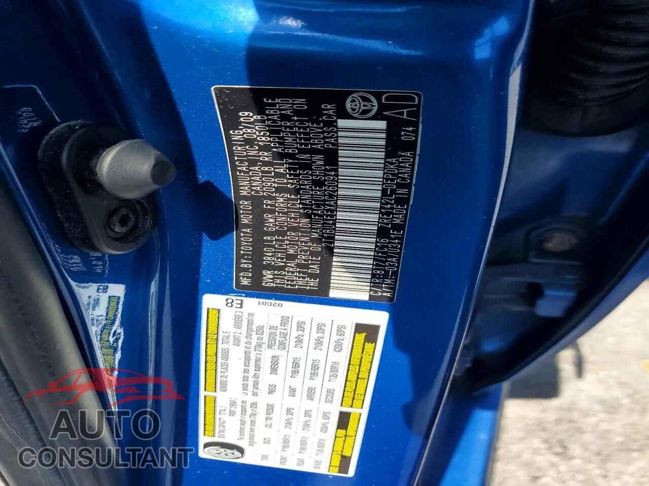 TOYOTA COROLLA 2010 - 2T1BU4EEXAC260941
