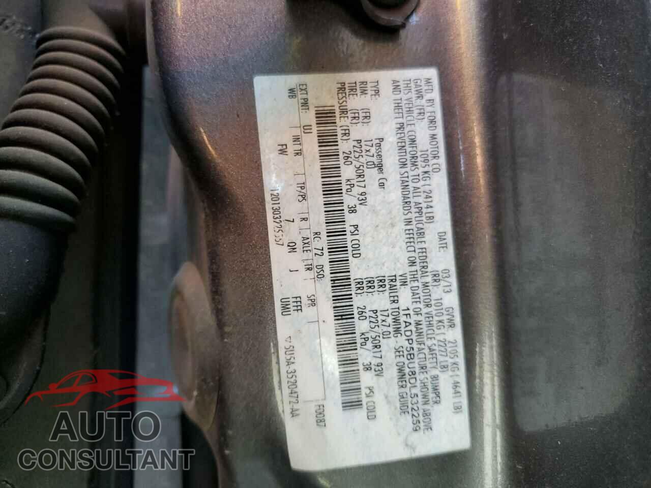 FORD CMAX 2013 - 1FADP5BU8DL532259