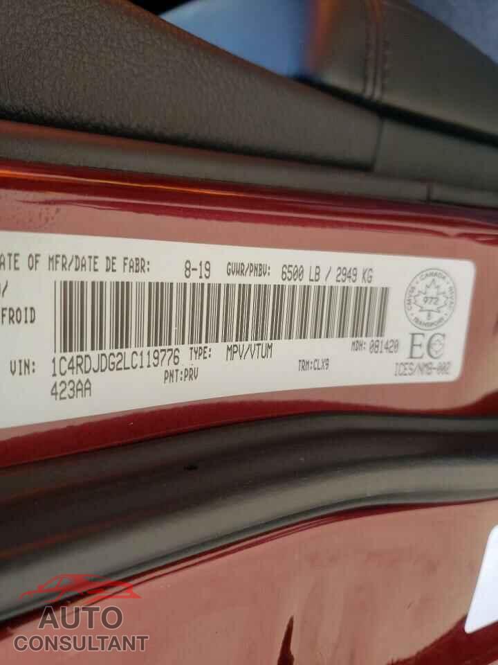 DODGE DURANGO 2020 - 1C4RDJDG2LC119776