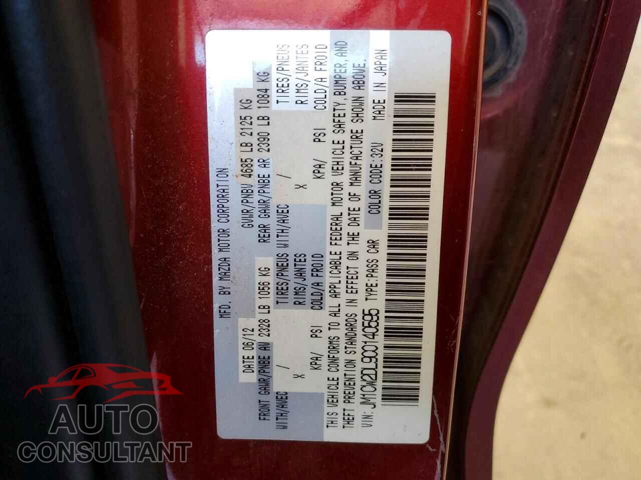 MAZDA 5 2012 - JM1CW2DL9C0140595