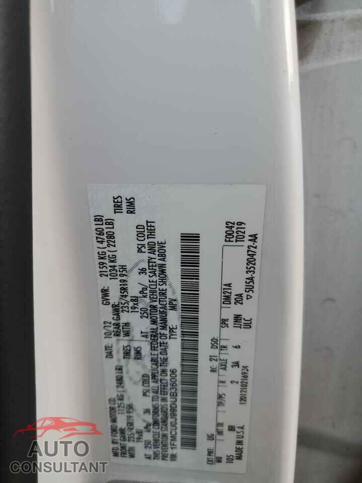 FORD ESCAPE 2013 - 1FMCU0J99DUB36006