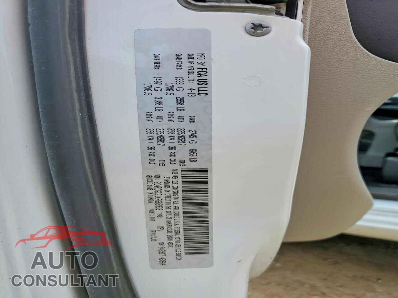 DODGE CARAVAN 2019 - 2C4RDGCG1KR689939