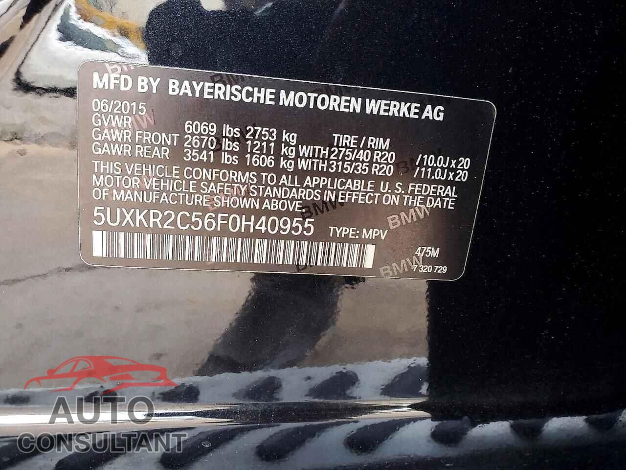 BMW X5 2015 - 5UXKR2C56F0H40955