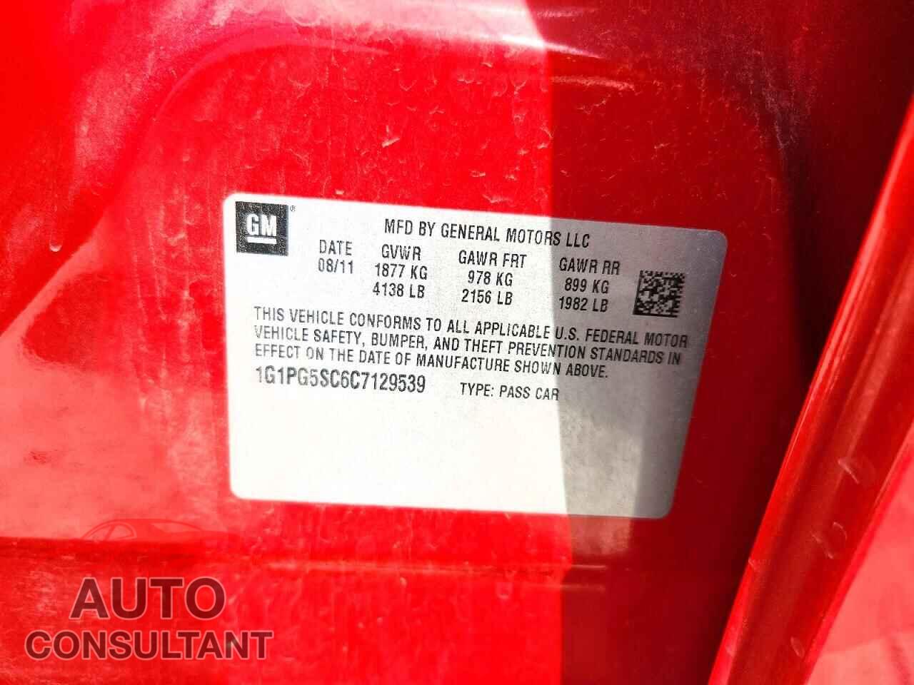 CHEVROLET CRUZE 2012 - 1G1PG5SC6C7129539