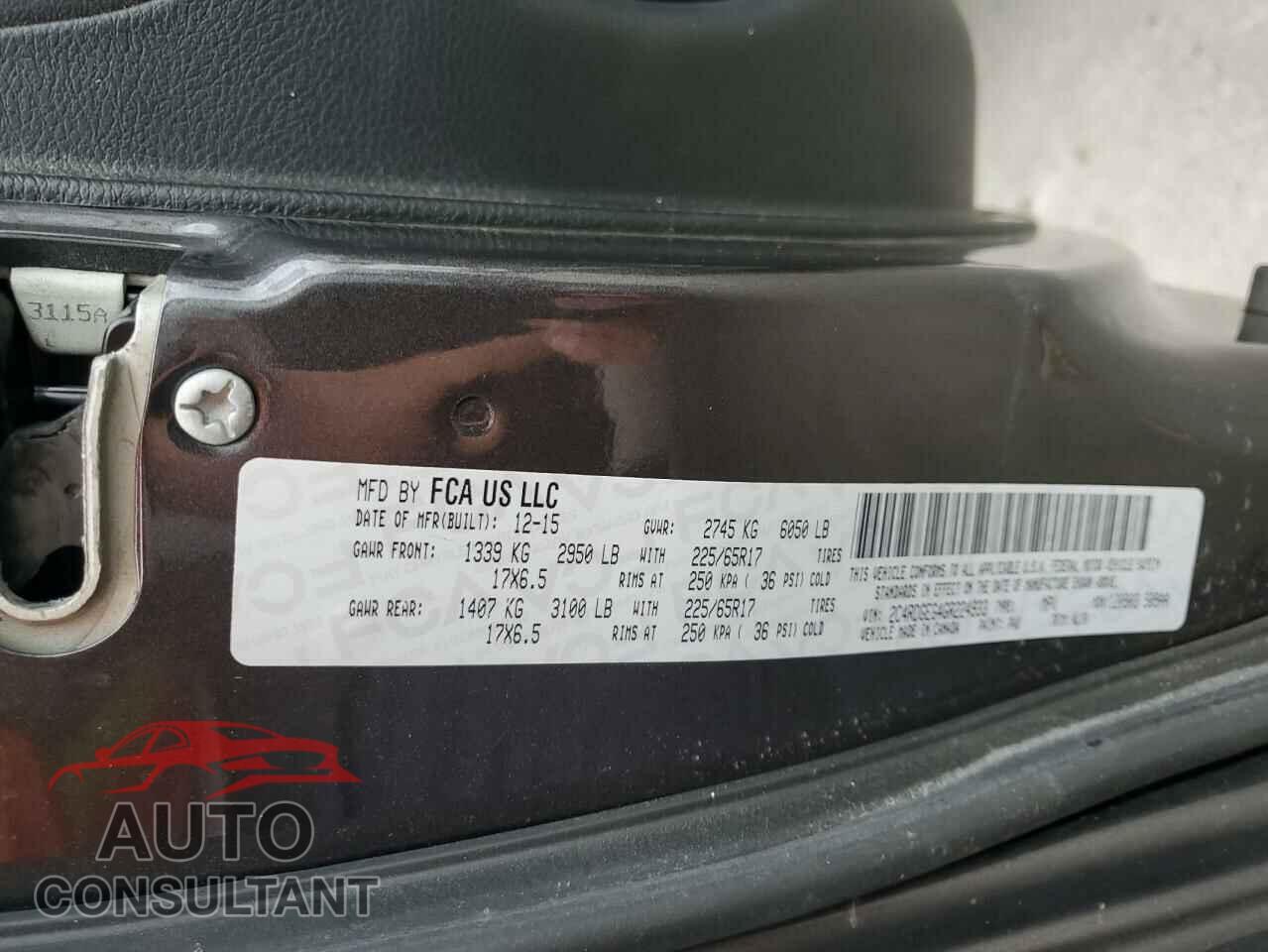 DODGE CARAVAN 2016 - 2C4RDGEG4GR224933
