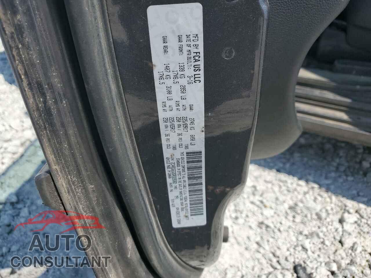 DODGE CARAVAN 2016 - 2C4RDGEG3GR329382