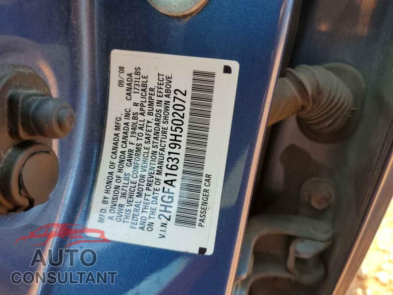 HONDA CIVIC 2009 - 2HGFA16319H502072