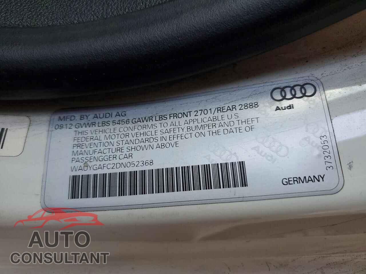 AUDI A7 2013 - WAUYGAFC2DN052368
