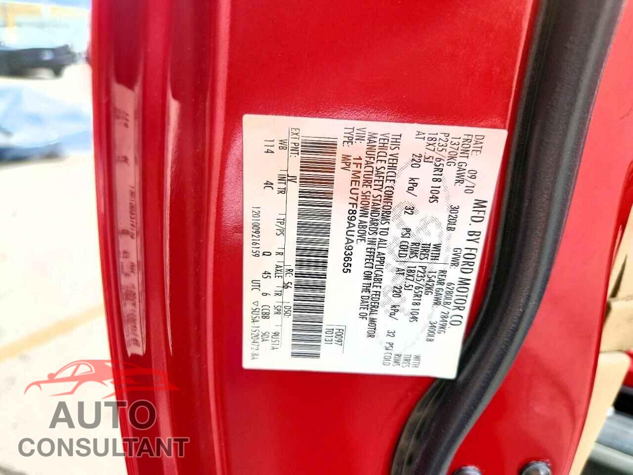 FORD EXPLORER 2010 - 1FMEU7F89AUA93655