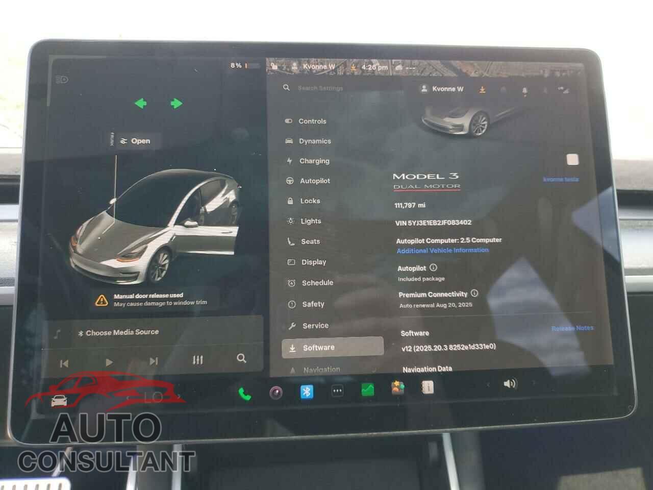 TESLA MODEL 3 2018 - 5YJ3E1EB2JF083402