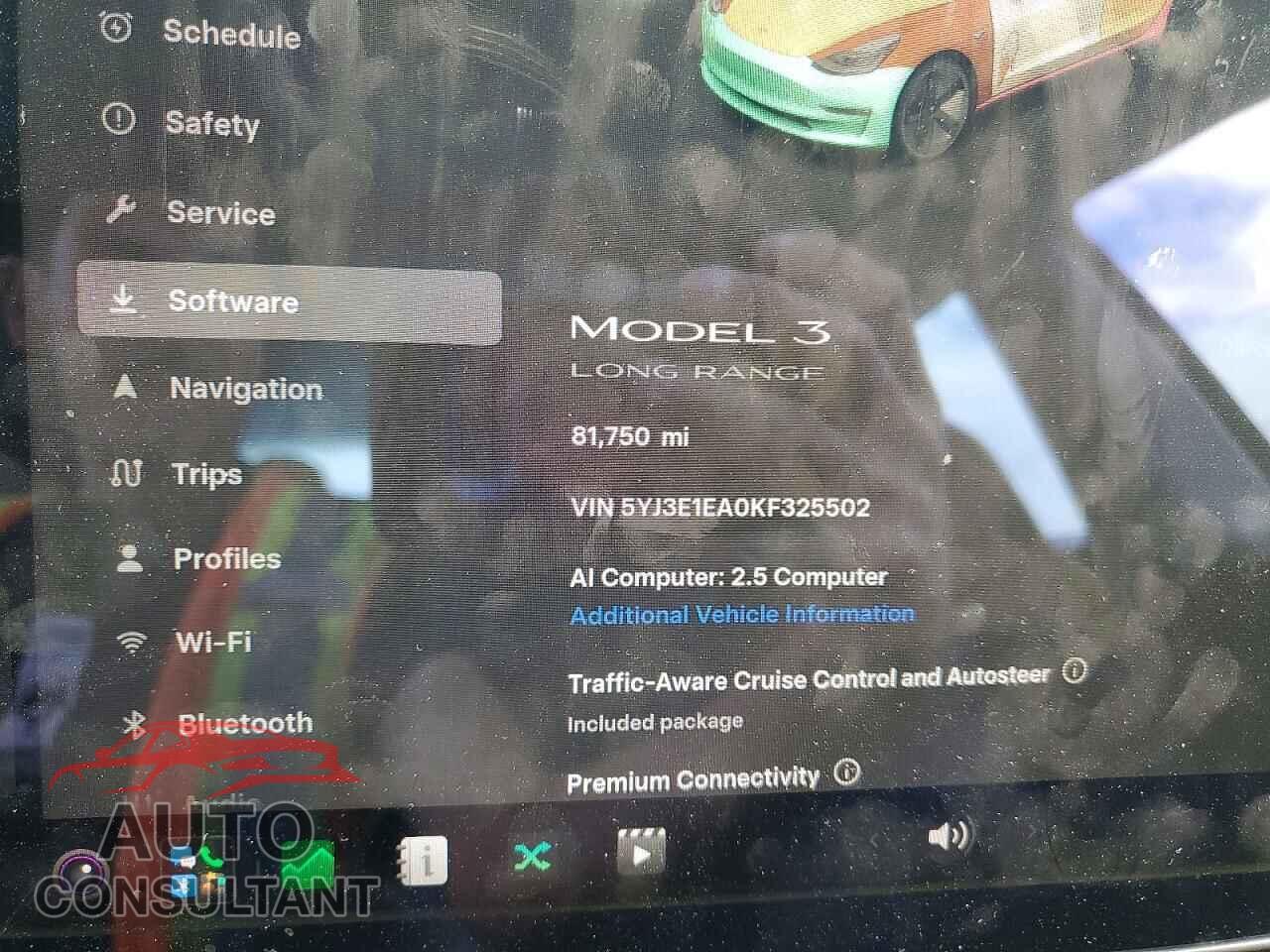 TESLA MODEL 3 2019 - 5YJ3E1EA0KF325502