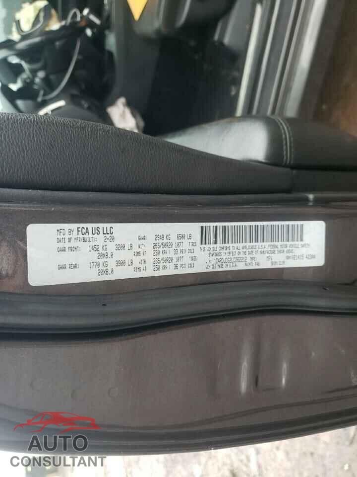 DODGE DURANGO 2020 - 1C4RDJDG2LC262212