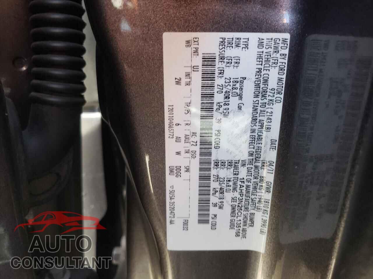 FORD FOCUS 2012 - 1FAHP3N25CL135168