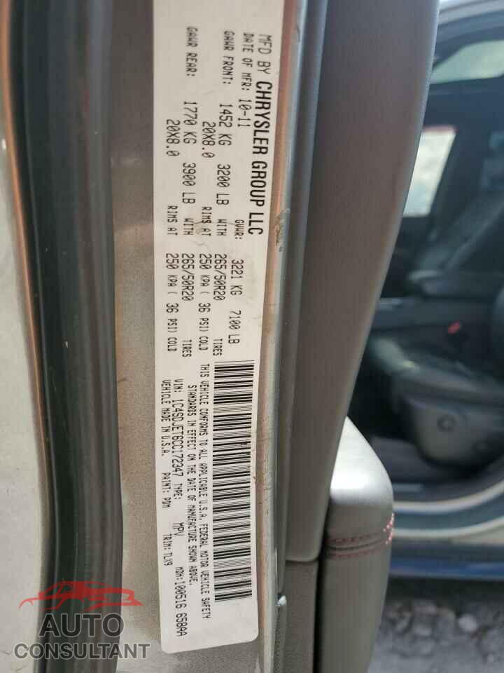 DODGE DURANGO 2012 - 1C4SDJET6CC172347